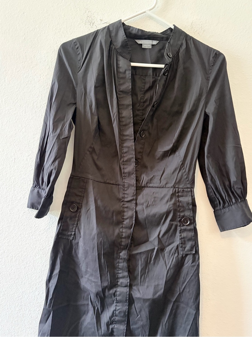 Armani exchange Black Utility-Style Button Dress